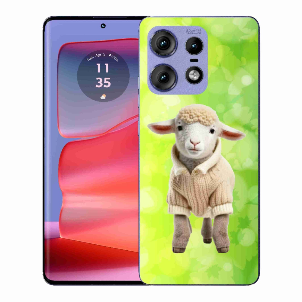 Gelový kryt mmCase na Motorola Edge 50 Pro - jehně ve svetru