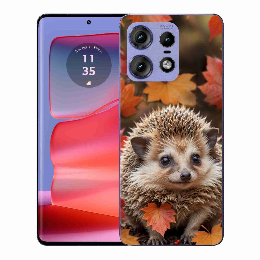 Gelový kryt mmCase na Motorola Edge 50 Pro - ježek v listí