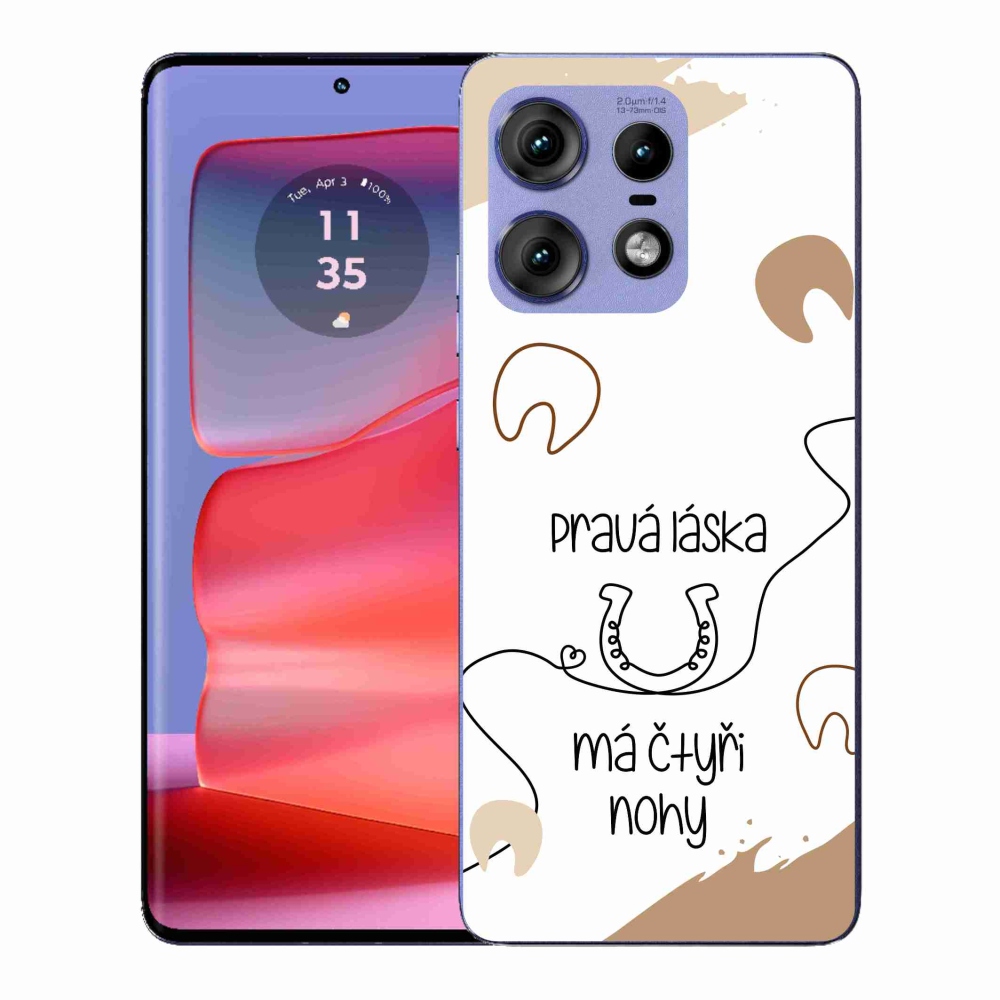 Gelový kryt mmCase na Motorola Edge 50 Pro - koňský motiv bílé pozadí