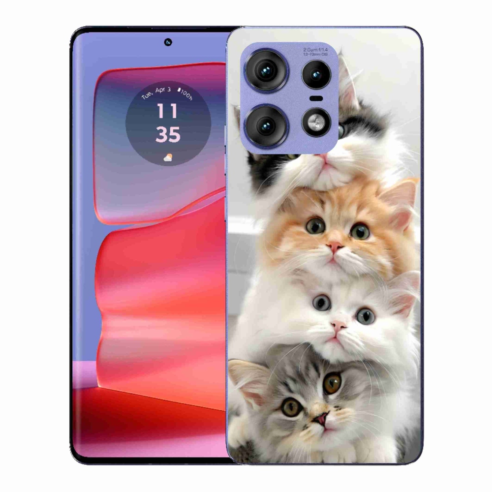 Gelový kryt mmCase na Motorola Edge 50 Pro - kočičí parta