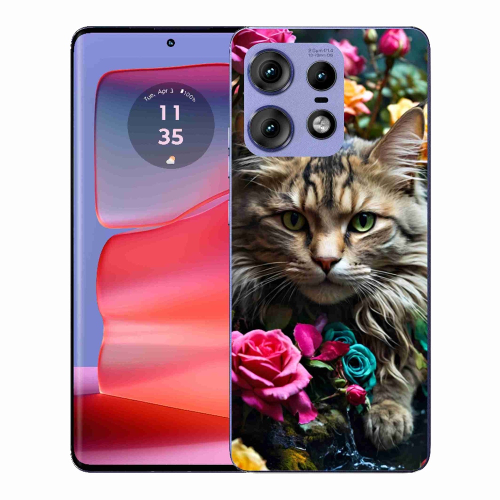 Gelový kryt mmCase na Motorola Edge 50 Pro - kočíčí pohled 2