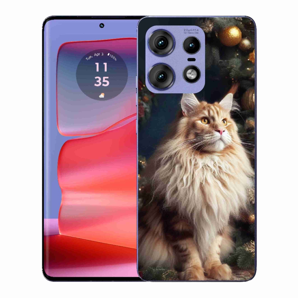 Gelový kryt mmCase na Motorola Edge 50 Pro - kočka u stromku