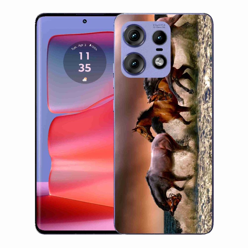 Gelový kryt mmCase na Motorola Edge 50 Pro - koně 1