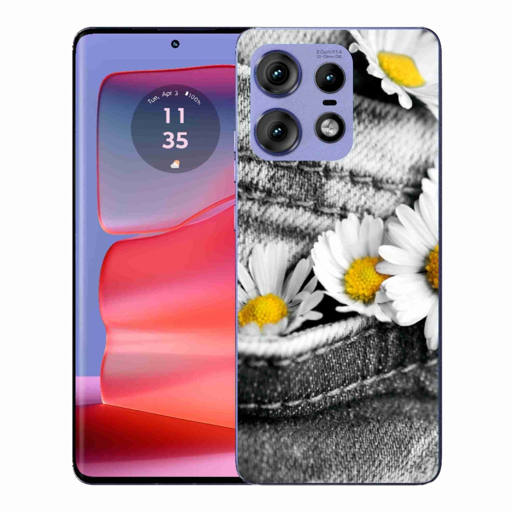 Gelový kryt mmCase na Motorola Edge 50 Pro - kopretiny