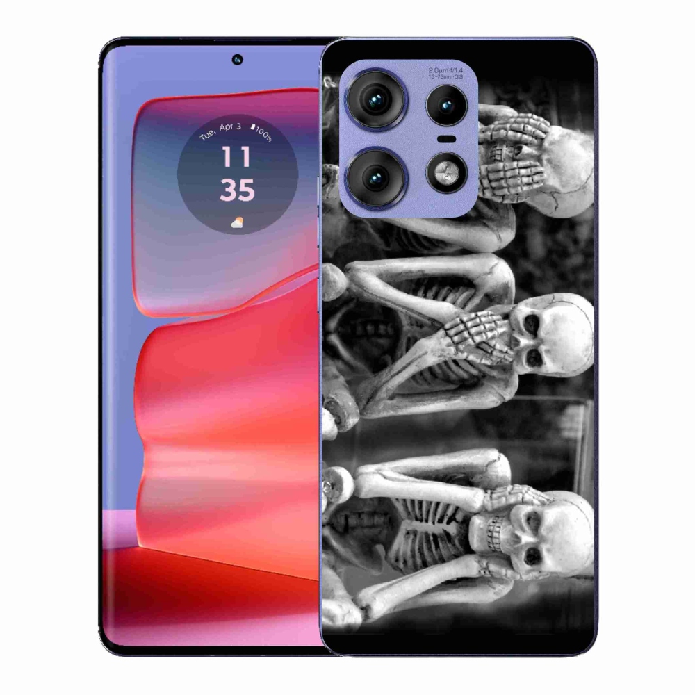 Gelový kryt mmCase na Motorola Edge 50 Pro - kostlivci