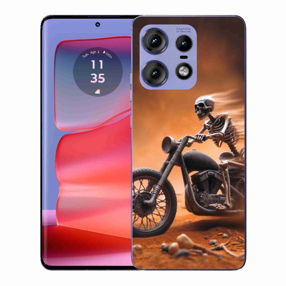 Gelový kryt mmCase na Motorola Edge 50 Pro - kostra na motorce