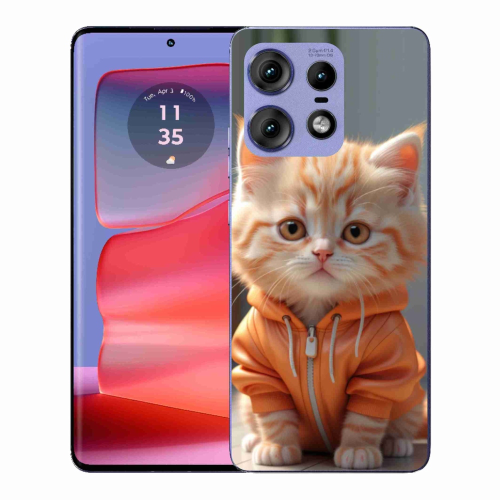 Gelový kryt mmCase na Motorola Edge 50 Pro - kotě v mikině