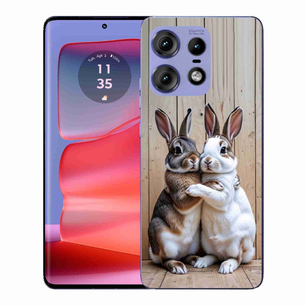 Gelový kryt mmCase na Motorola Edge 50 Pro - králičí pár