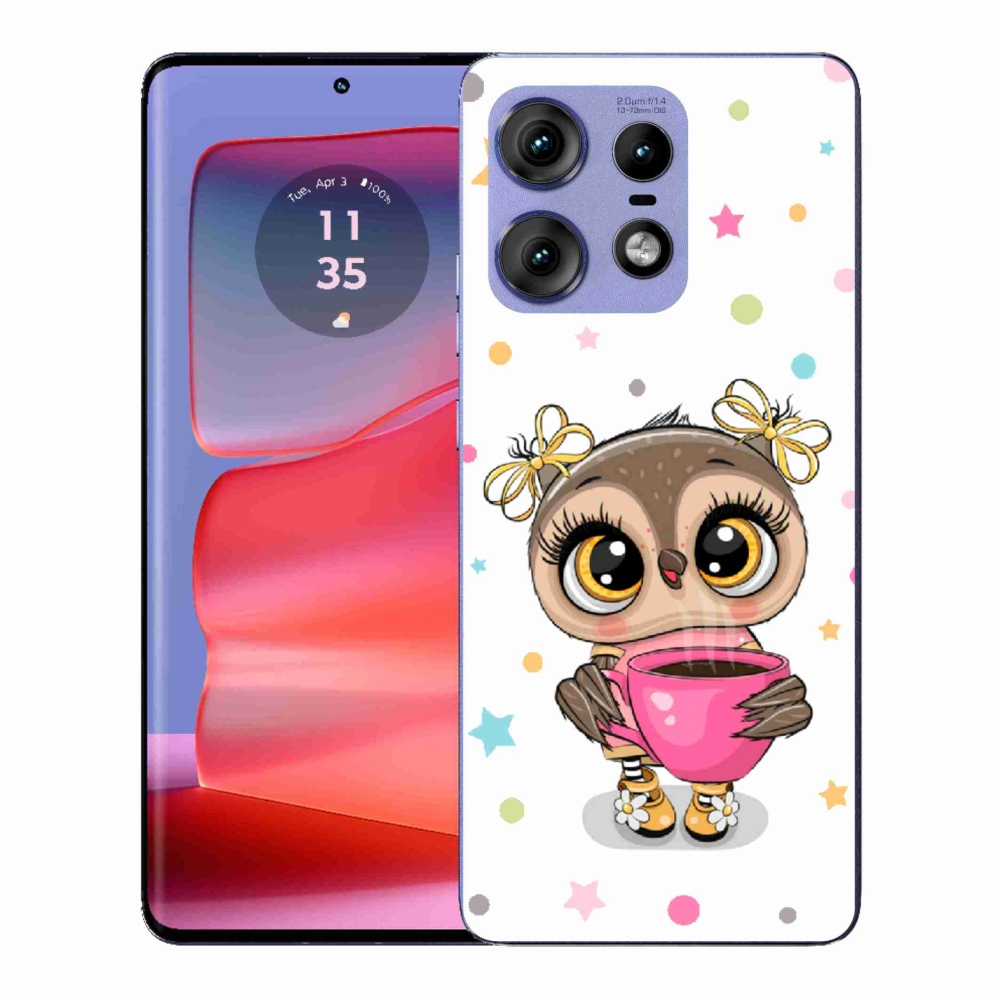 Gelový kryt mmCase na Motorola Edge 50 Pro - kreslená sovička