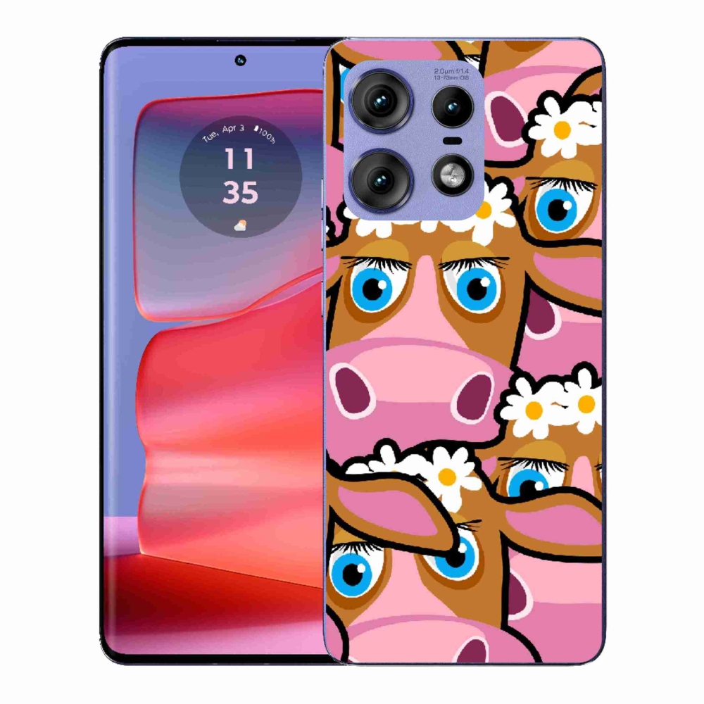 Gelový kryt mmCase na Motorola Edge 50 Pro - kreslené kravičky