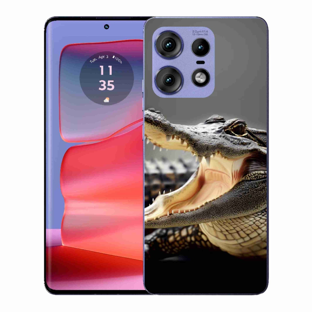 Gelový kryt mmCase na Motorola Edge 50 Pro - krokodýl