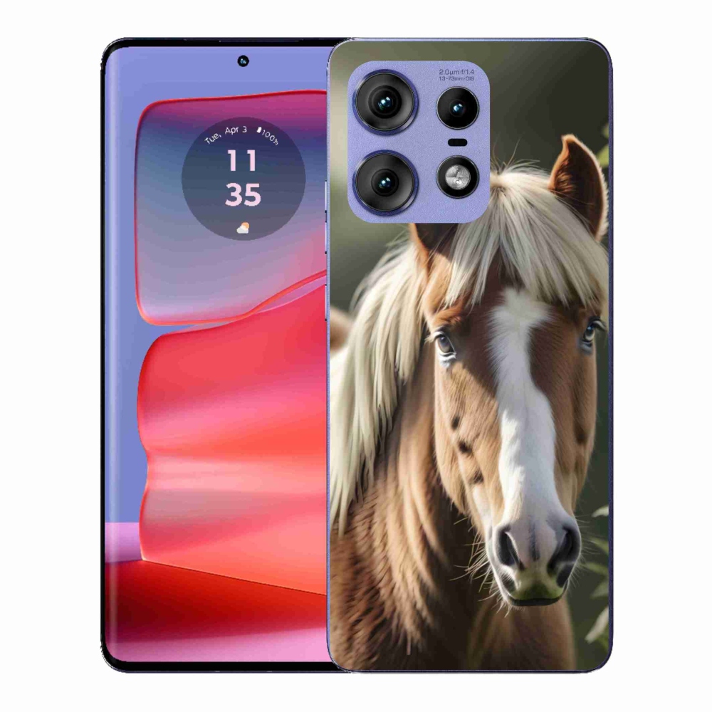 Gelový kryt mmCase na Motorola Edge 50 Pro - kůň se světlou hřívou