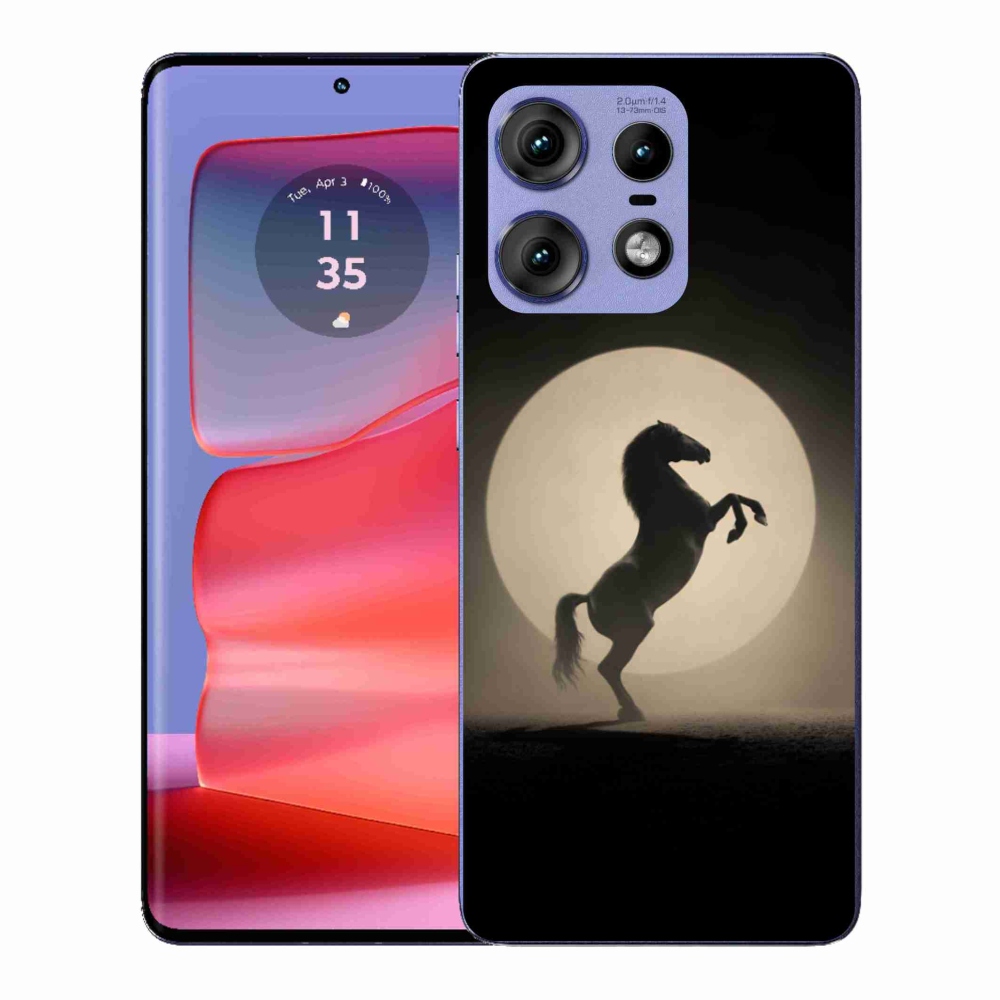 Gelový kryt mmCase na Motorola Edge 50 Pro - kůň v siluetě