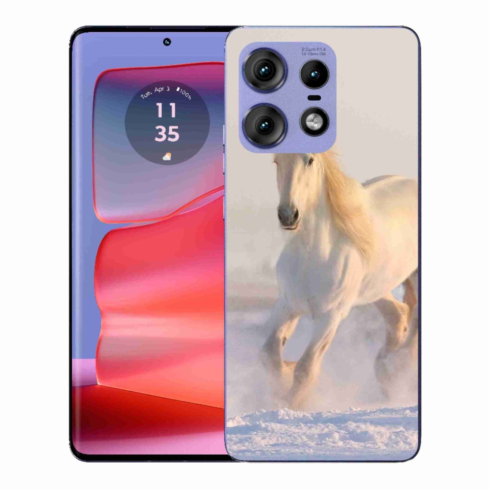 Gelový kryt mmCase na Motorola Edge 50 Pro - kůň ve sněhu