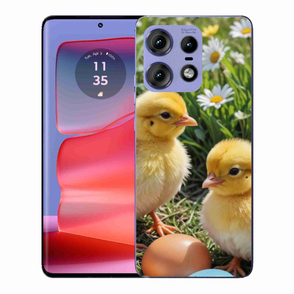 Gelový kryt mmCase na Motorola Edge 50 Pro - kuřátka