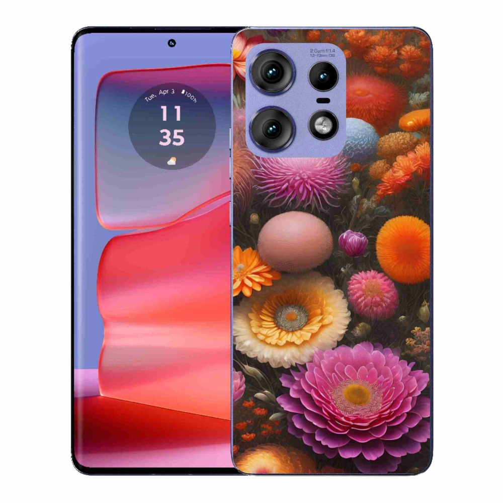 Gelový kryt mmCase na Motorola Edge 50 Pro - květinová kompozice