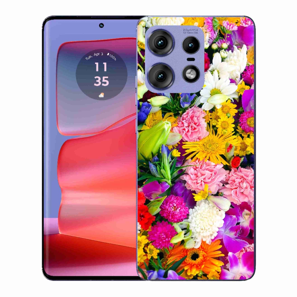 Gelový kryt mmCase na Motorola Edge 50 Pro - květiny 12