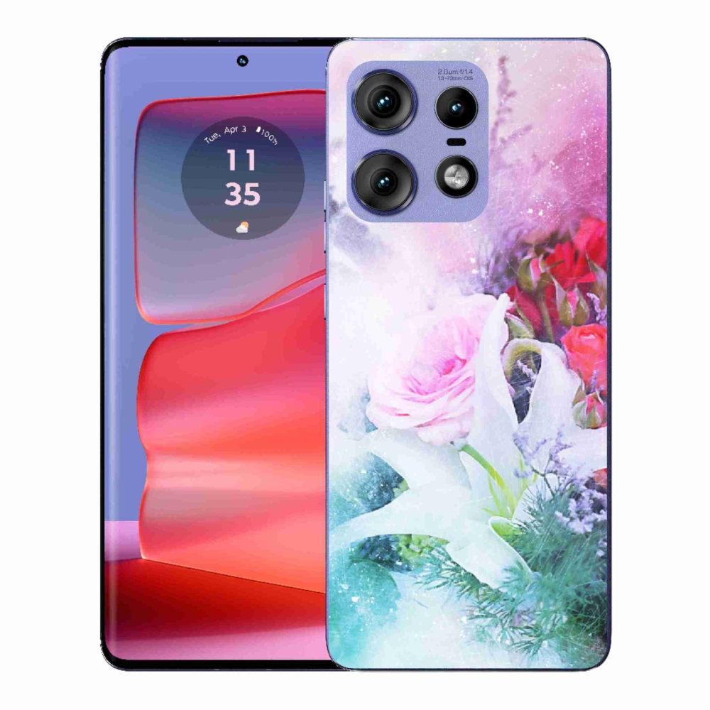 Gelový kryt mmCase na Motorola Edge 50 Pro - květiny 4