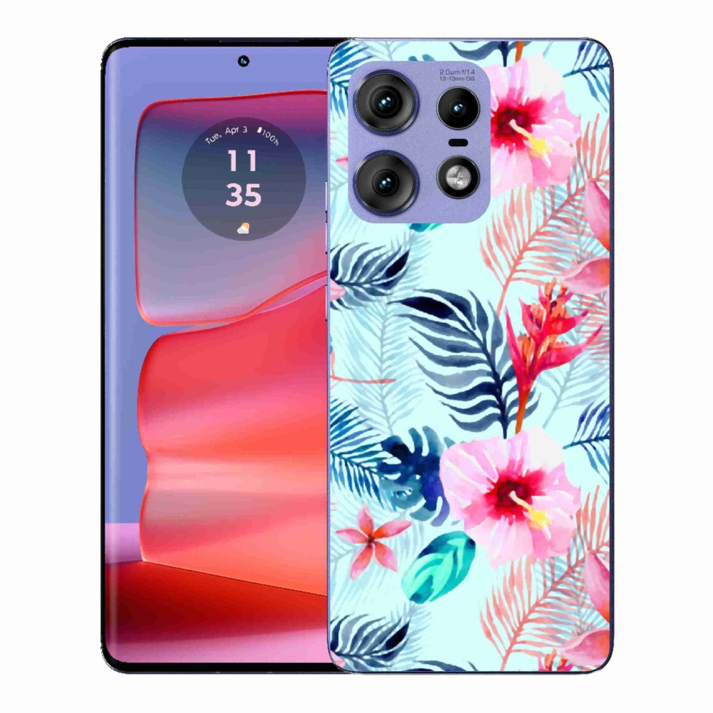 Gelový kryt mmCase na Motorola Edge 50 Pro - květiny