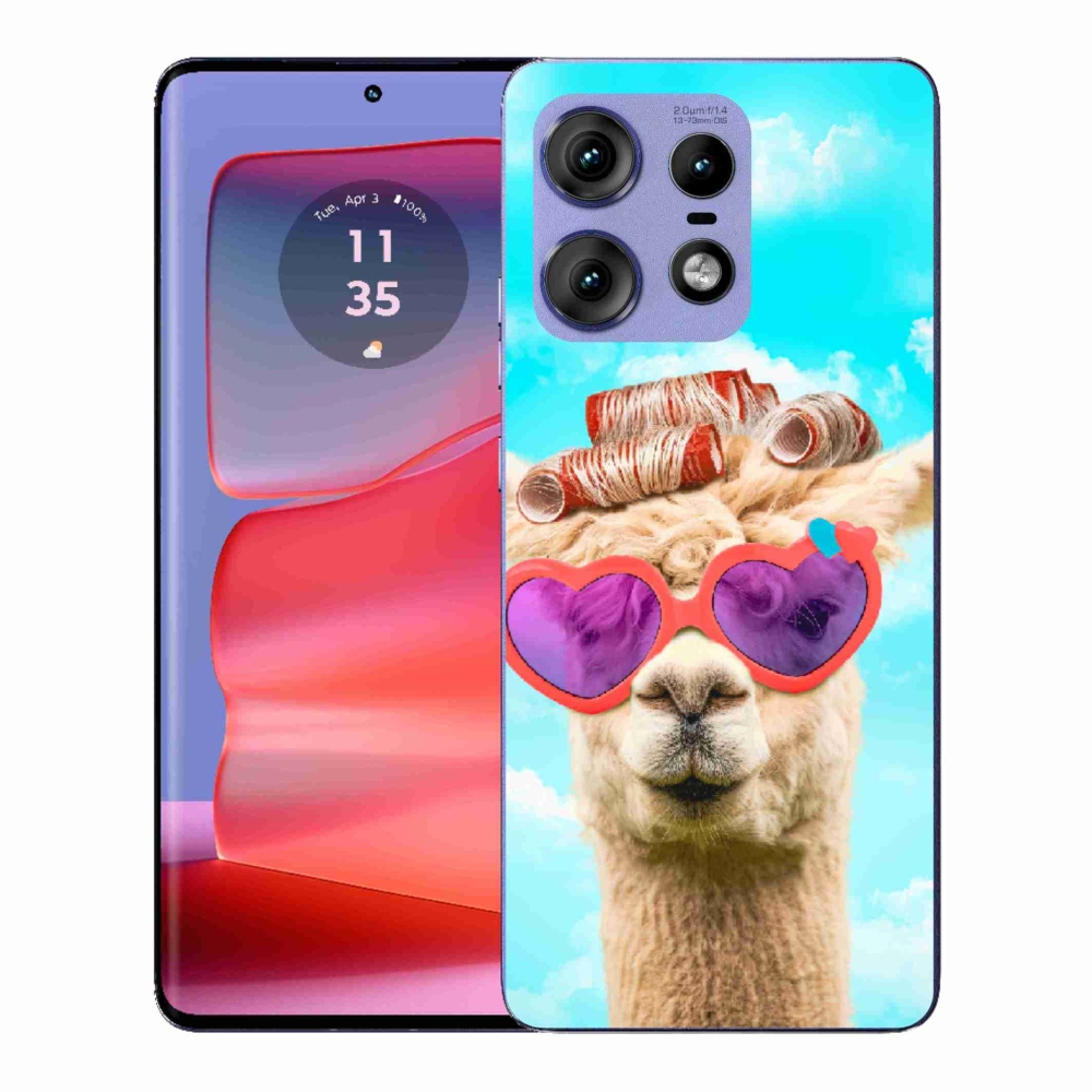 Gelový kryt mmCase na Motorola Edge 50 Pro - lama s brýlemi