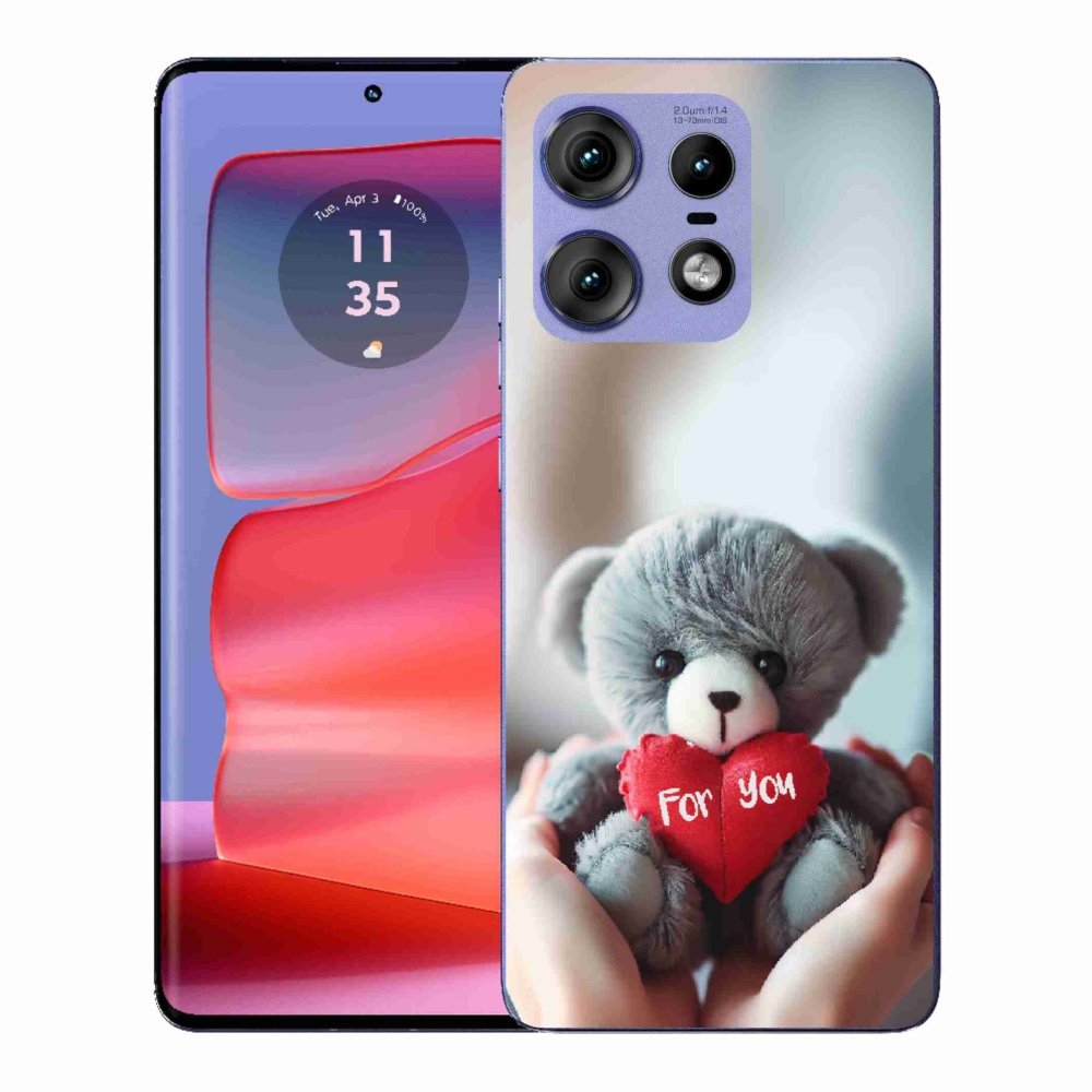 Gelový kryt mmCase na Motorola Edge 50 Pro - medvídek pro zamilované