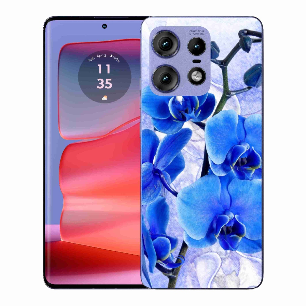 Gelový kryt mmCase na Motorola Edge 50 Pro - modré květy