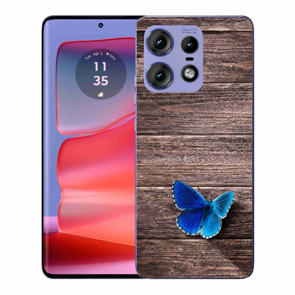 Gelový kryt mmCase na Motorola Edge 50 Pro - modrý motýl 1