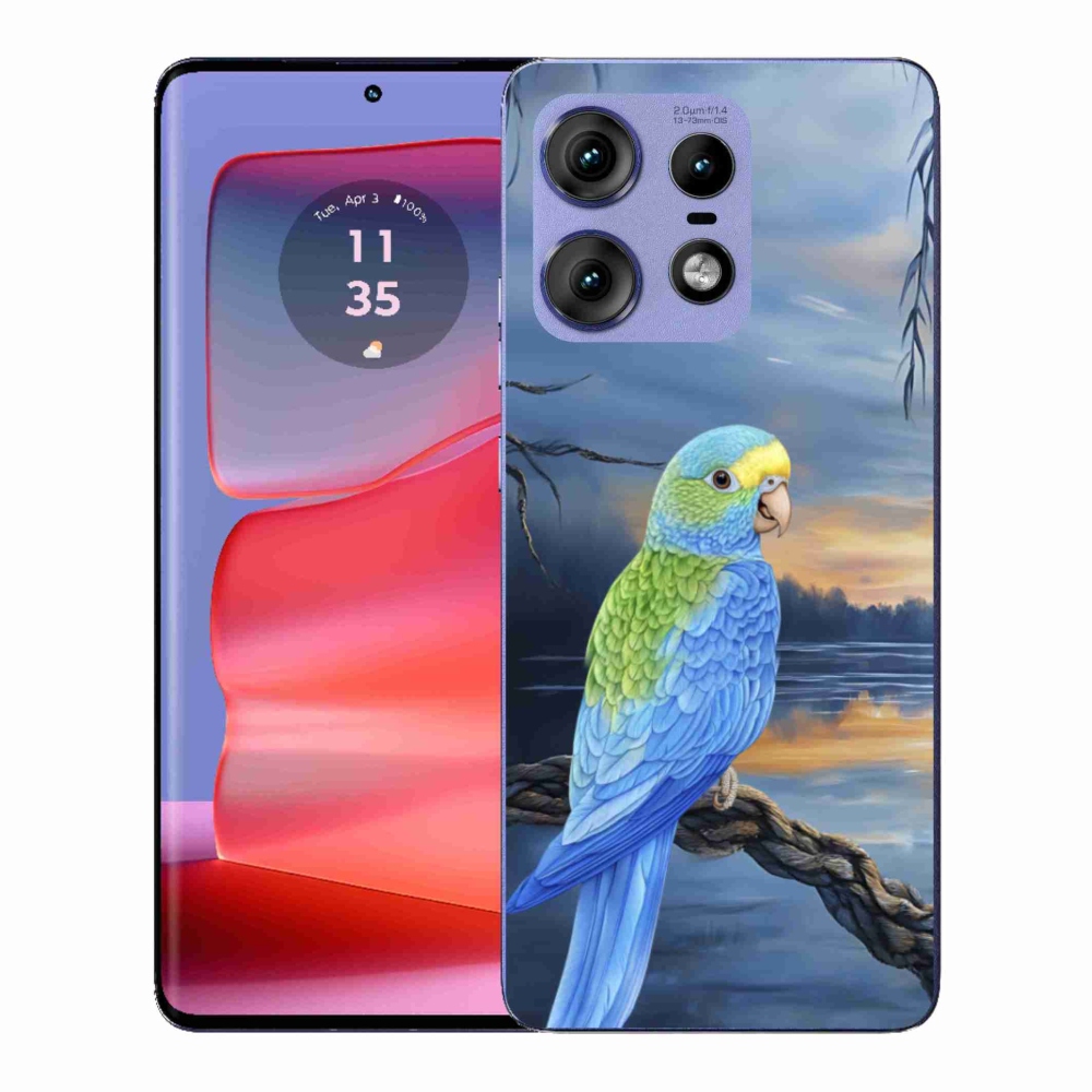 Gelový kryt mmCase na Motorola Edge 50 Pro - modrý papoušek