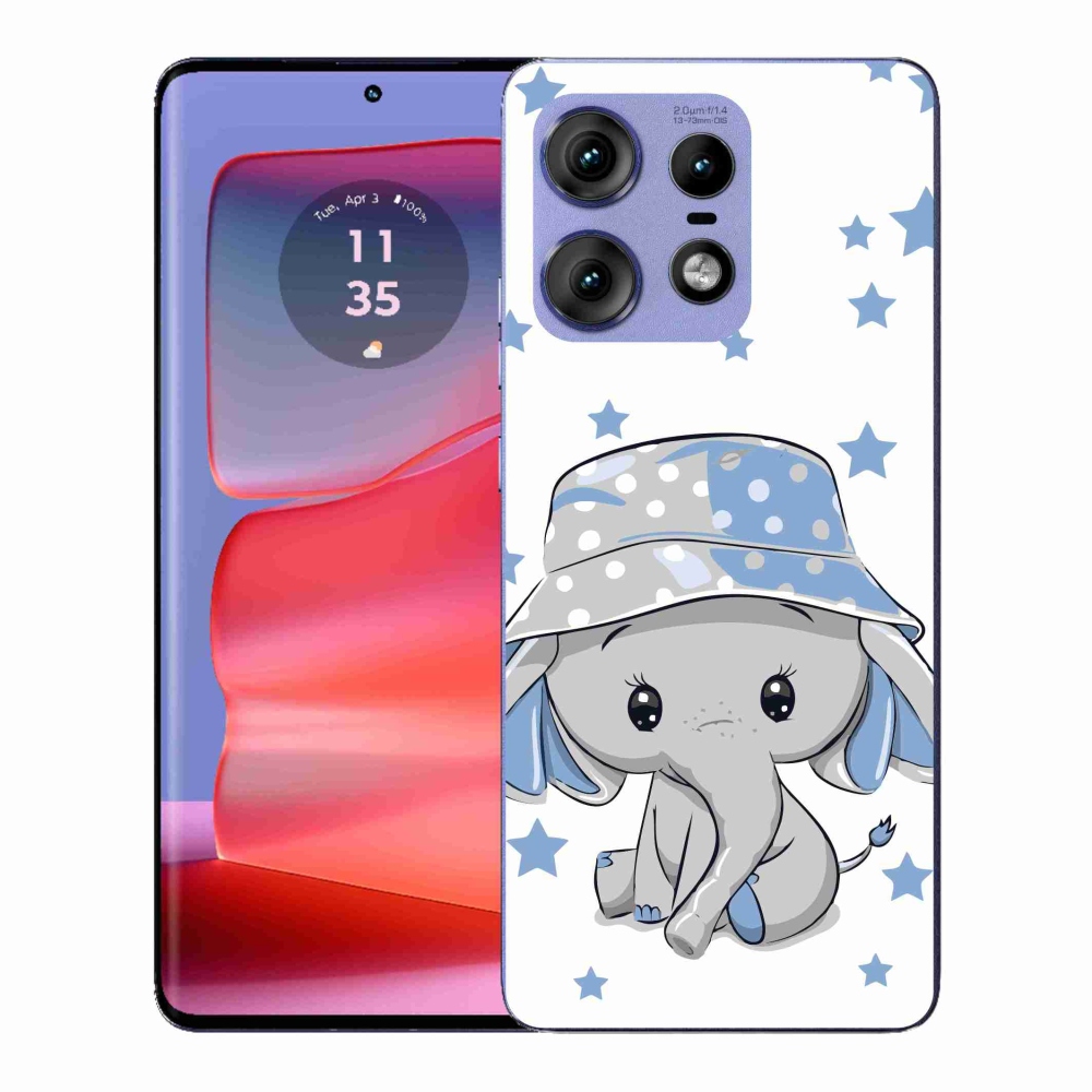 Gelový kryt mmCase na Motorola Edge 50 Pro - modrý slon