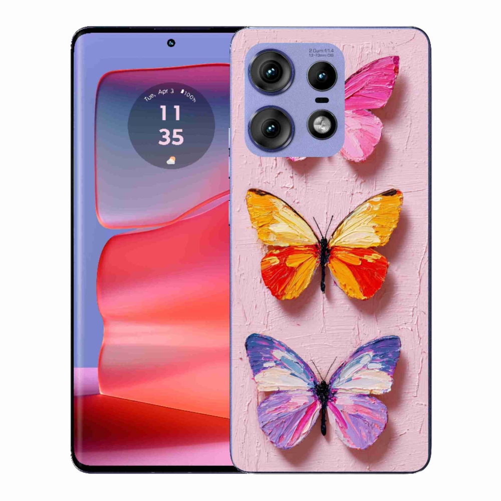 Gelový kryt mmCase na Motorola Edge 50 Pro - motýlí trojice