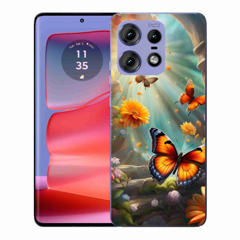 Gelový kryt mmCase na Motorola Edge 50 Pro - motýlí zahrada 2