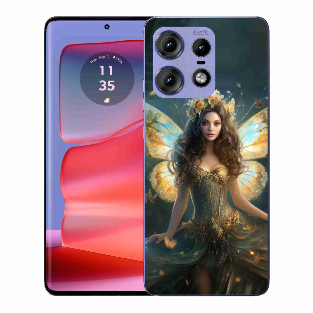 Gelový kryt mmCase na Motorola Edge 50 Pro - motýlí žena