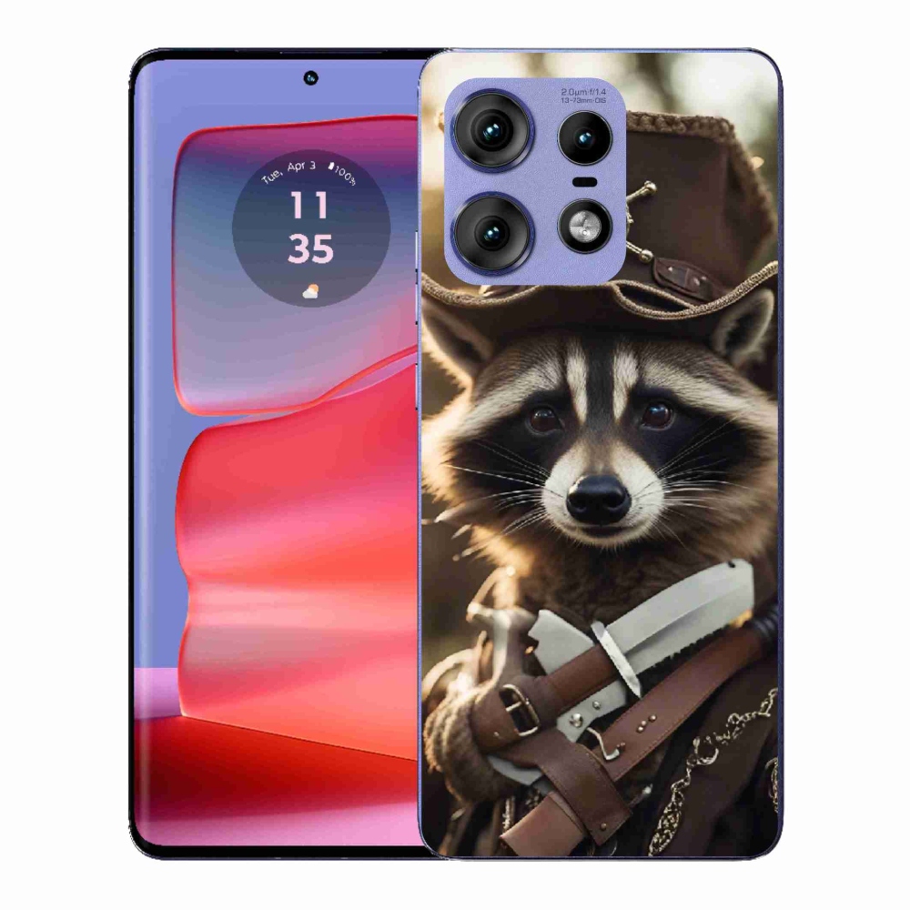Gelový kryt mmCase na Motorola Edge 50 Pro - mýval v uniformě