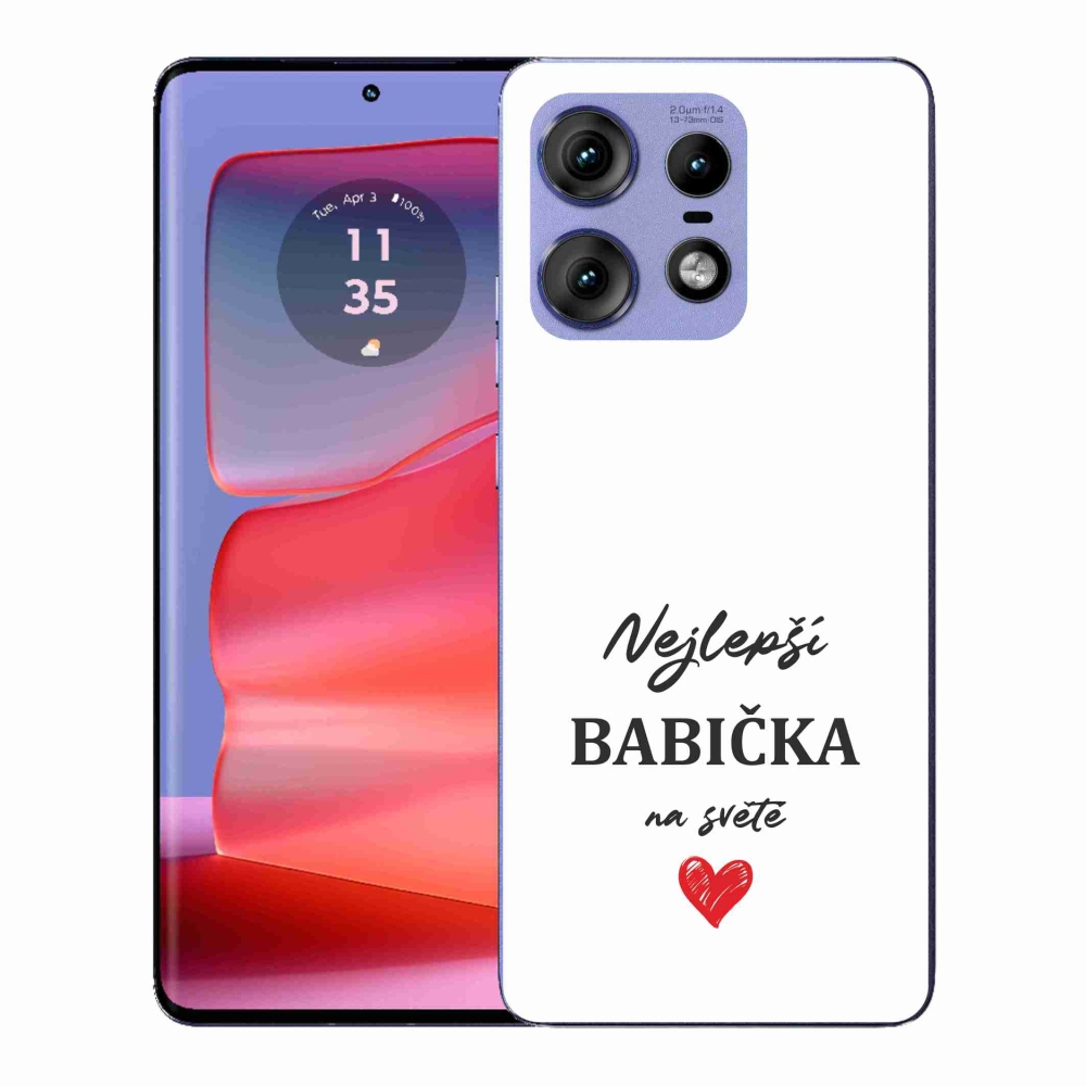 Gelový kryt mmCase na Motorola Edge 50 Pro - nejlepší babička 1 bílé pozadí
