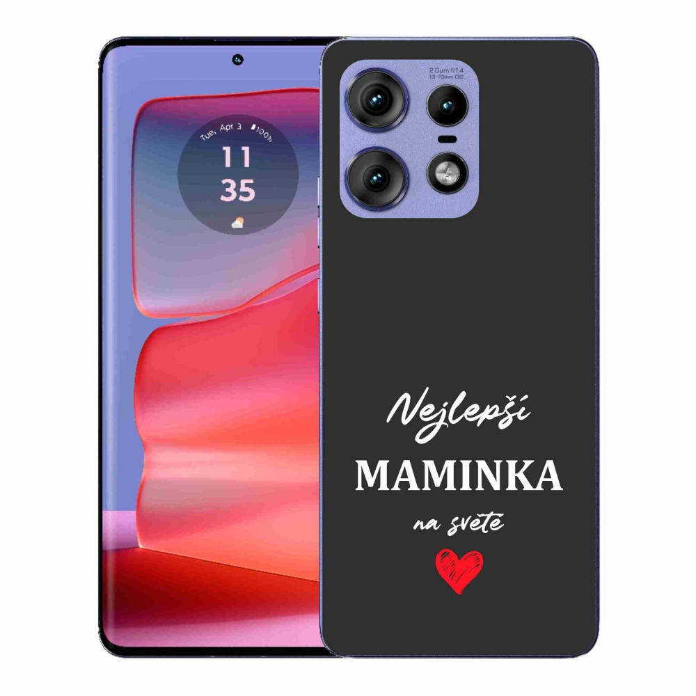 Gelový kryt mmCase na Motorola Edge 50 Pro - nejlepší maminka 1 černé pozadí