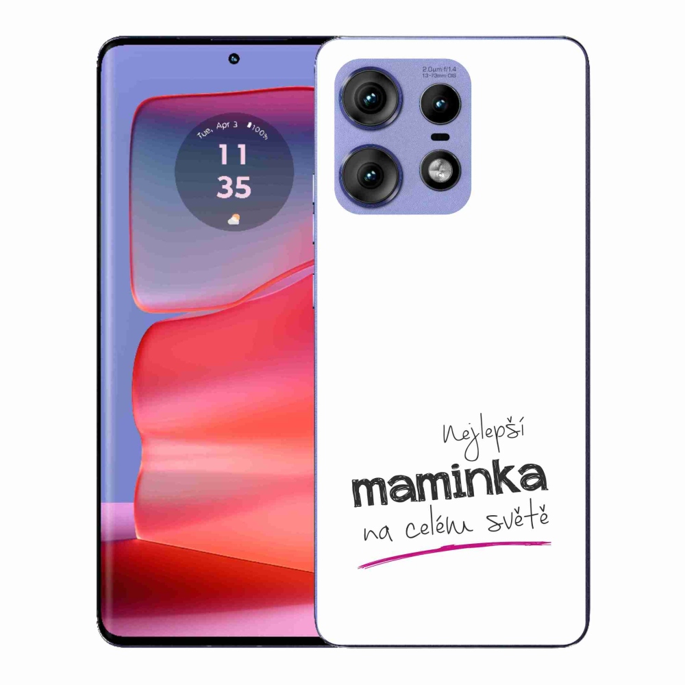 Gelový kryt mmCase na Motorola Edge 50 Pro - nejlepší maminka 4 bílé pozadí