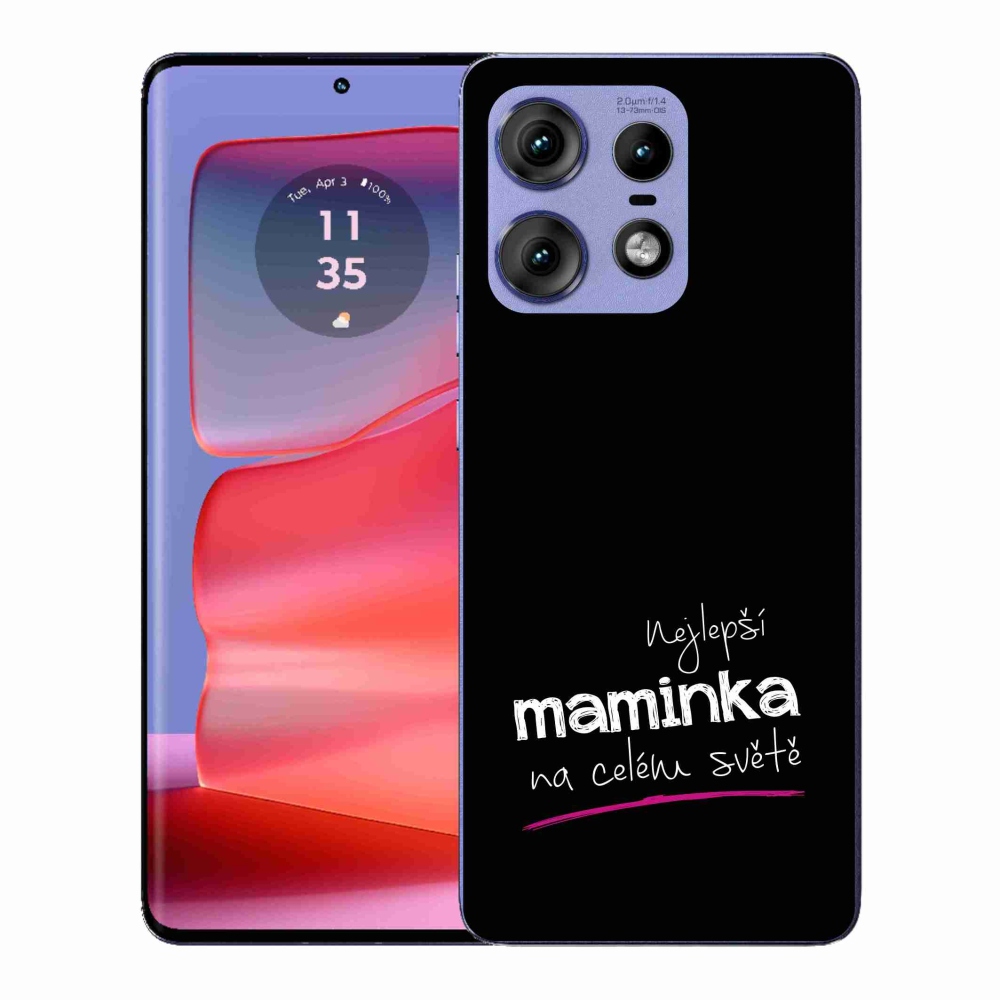 Gelový kryt mmCase na Motorola Edge 50 Pro - nejlepší maminka 4 černé pozadí