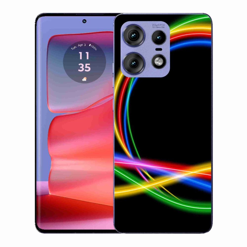 Gelový kryt mmCase na Motorola Edge 50 Pro - neonové kruhy