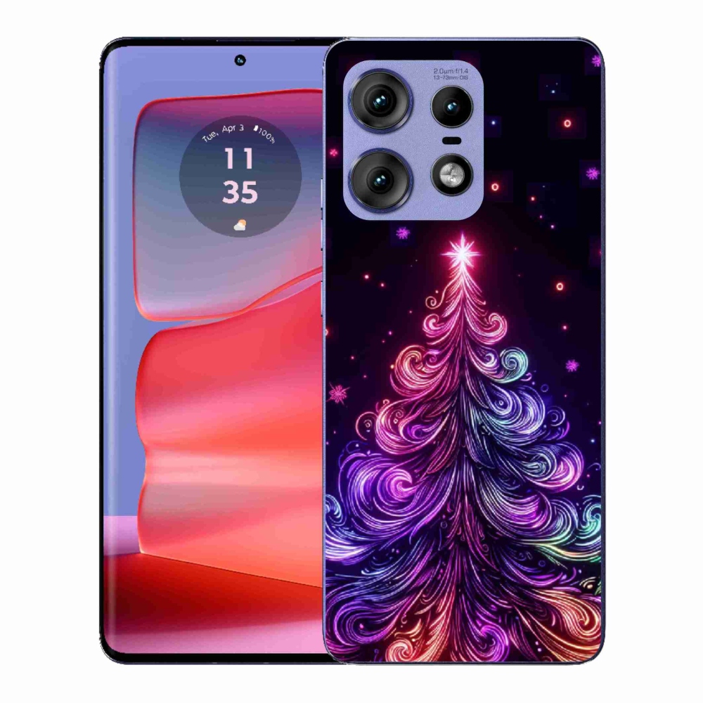 Gelový kryt mmCase na Motorola Edge 50 Pro - neonový vánoční stromek 1