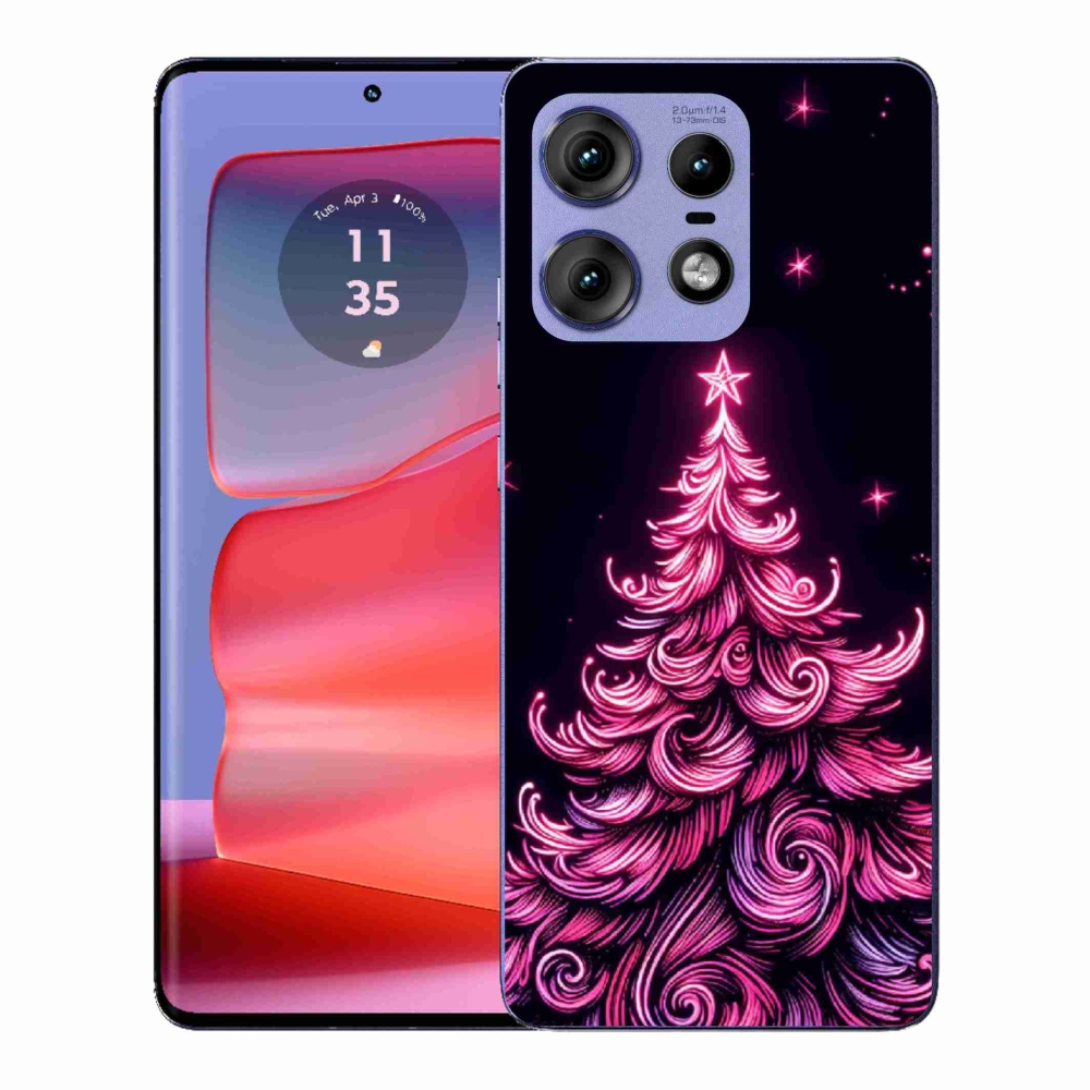 Gelový kryt mmCase na Motorola Edge 50 Pro - neonový vánoční stromek 2