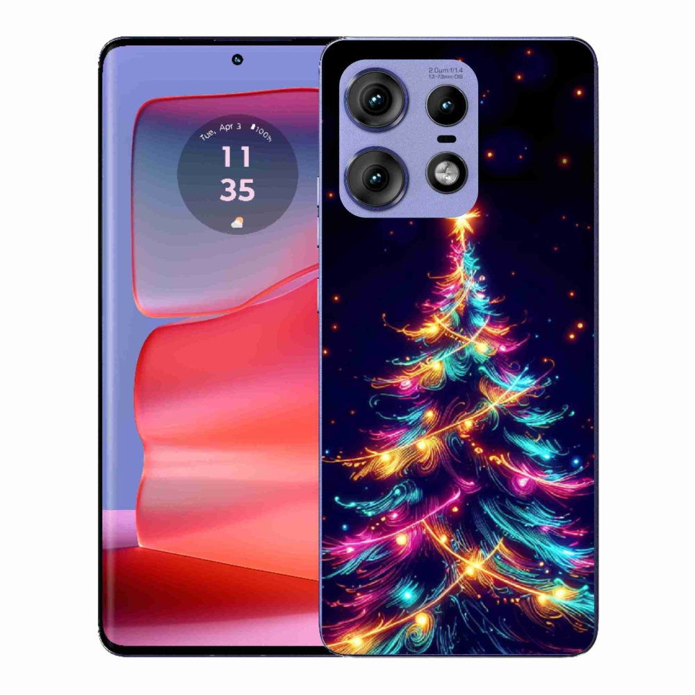 Gelový kryt mmCase na Motorola Edge 50 Pro - neonový vánoční stromek