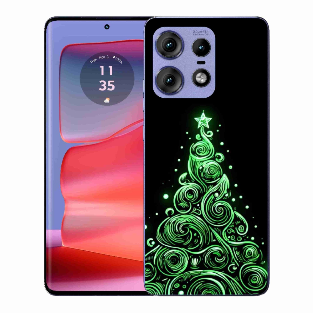 Gelový kryt mmCase na Motorola Edge 50 Pro - neonový vánoční stromek 3