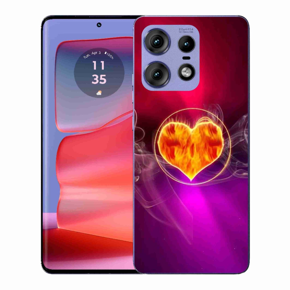 Gelový kryt mmCase na Motorola Edge 50 Pro - ohnivé srdce