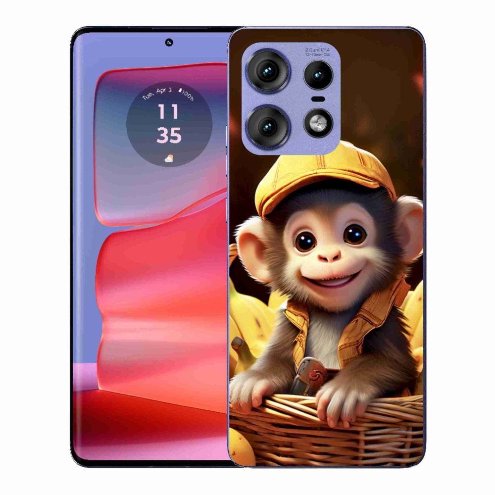 Gelový kryt mmCase na Motorola Edge 50 Pro - opice v košíku