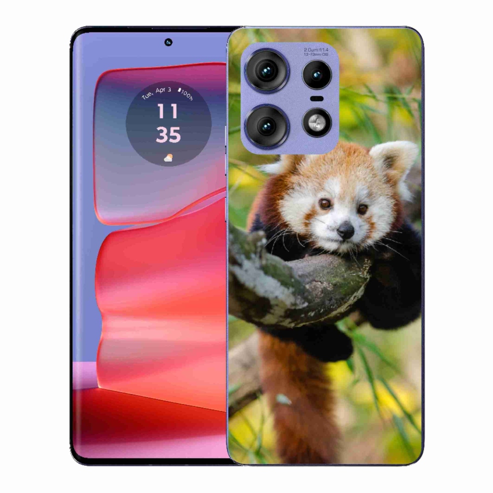 Gelový kryt mmCase na Motorola Edge 50 Pro - panda červená