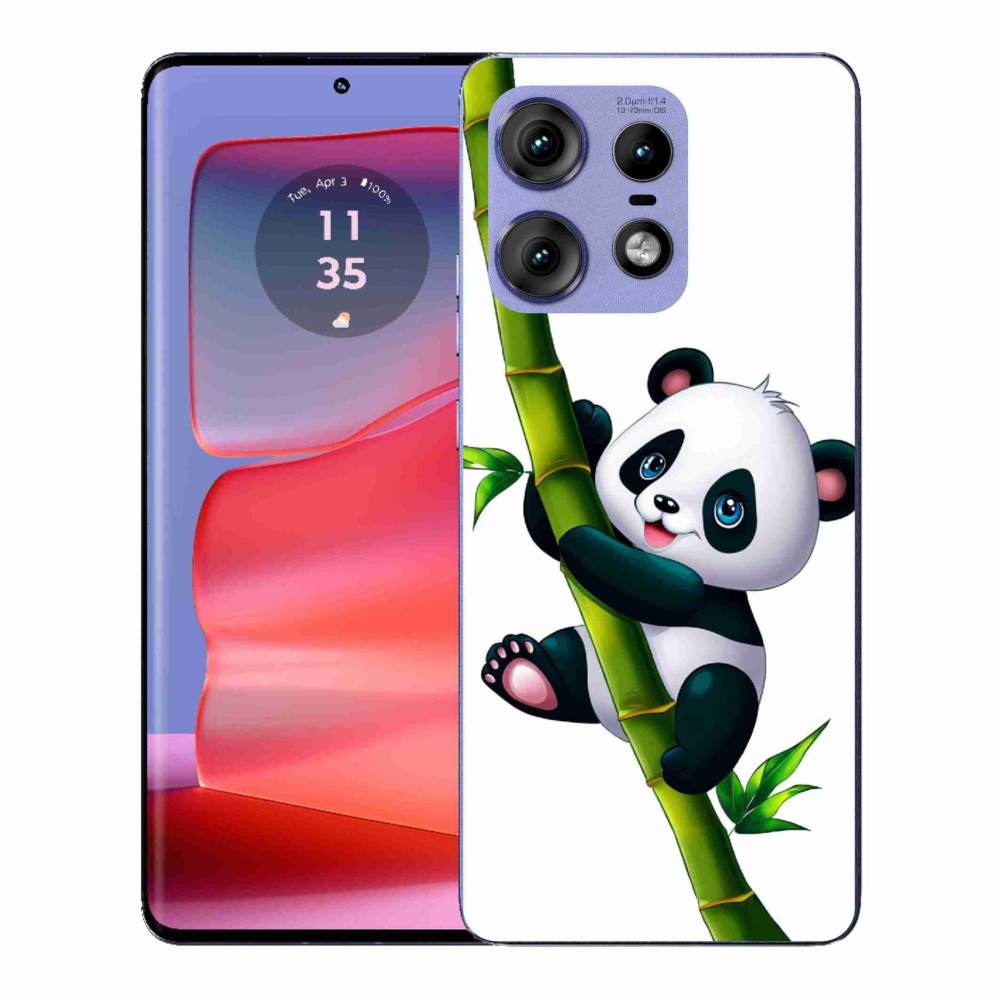 Gelový kryt mmCase na Motorola Edge 50 Pro - panda na bambusu