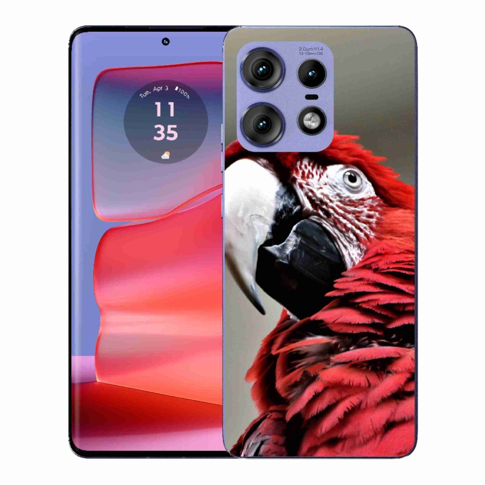 Gelový kryt mmCase na Motorola Edge 50 Pro - papoušek ara červený
