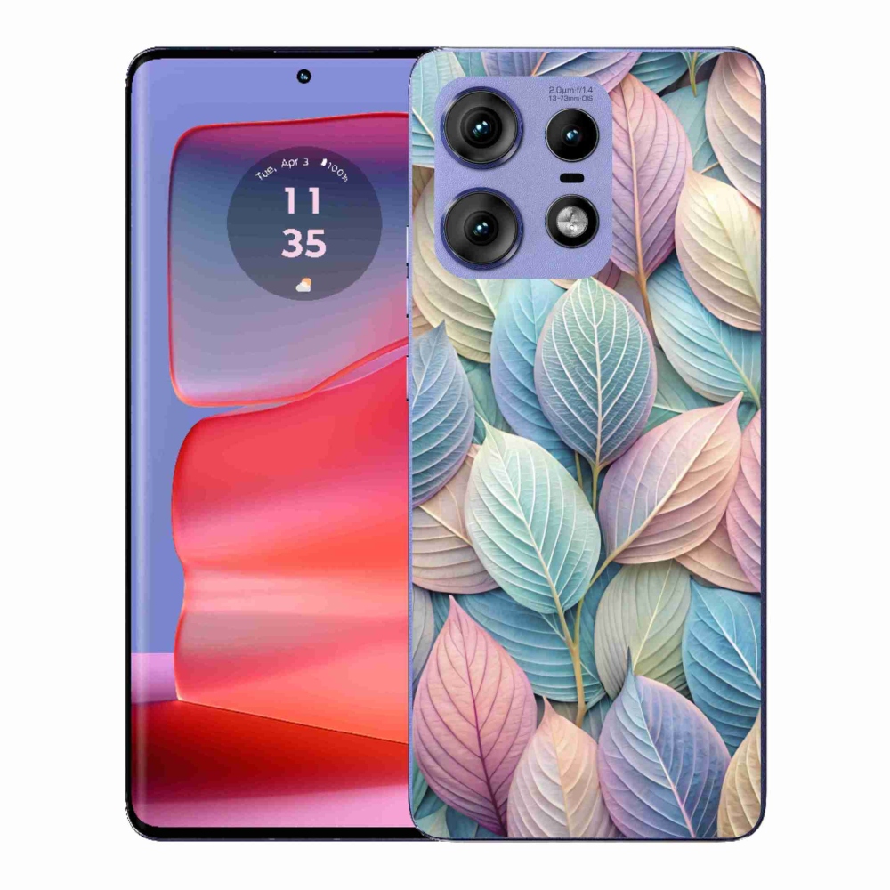Gelový kryt mmCase na Motorola Edge 50 Pro - pastelové listy
