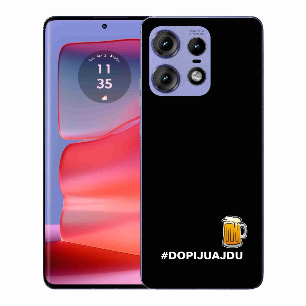 Gelový kryt mmCase na Motorola Edge 50 Pro - pivní motiv 1 černé pozadí
