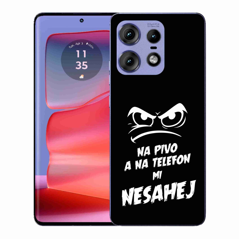 Gelový kryt mmCase na Motorola Edge 50 Pro - pivní motiv 2 černé pozadí